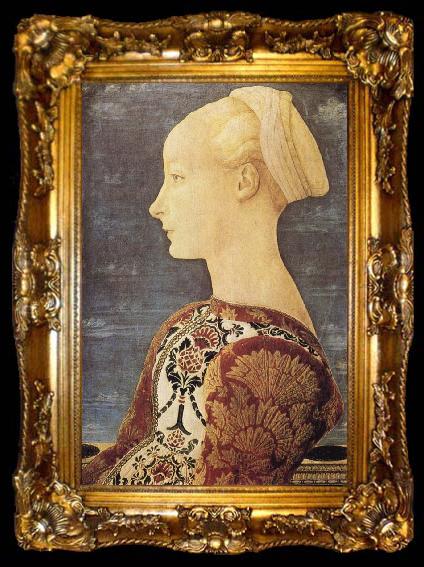 framed  DOMENICO VENEZIANO Portrait of a Young Woman, ta009-2